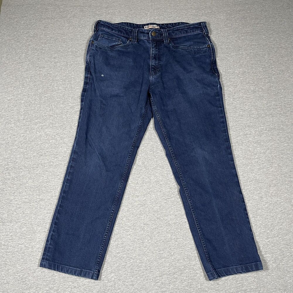 5.11 Tactical Jeans Mens 34x30 Blue Dark Wash Straight Regular Denim Logo